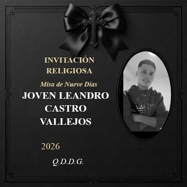 Anuncio: invitación a la misa de nueve días