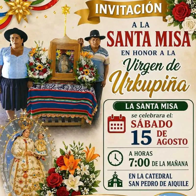 Anuncio: invitación en honor a la virgen de urkupiña