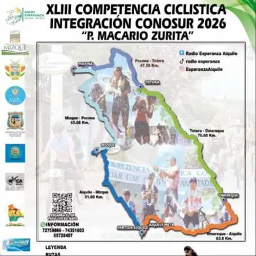 XLIII COMPETENCIA CICLISTICA INTEGRACION CONO SUR 2026 P. MACARIO ZURITA 