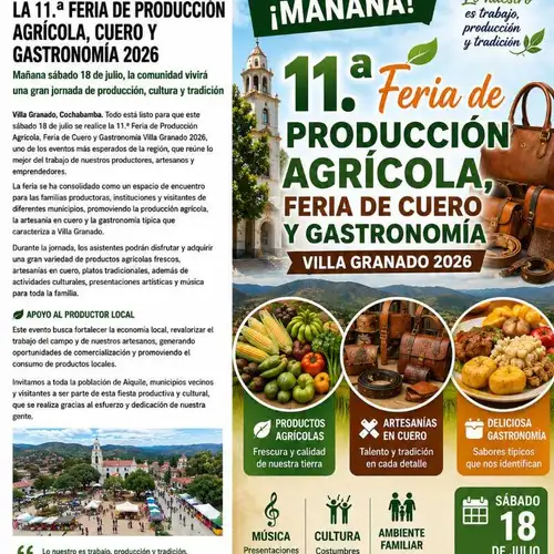 VILLA GRANADO INVITA A LA 11.ª FERIA DE PRODUCCIÓN AGRÍCOLA, CUERO Y GASTRONOMÍA 2026 PARA IMPULSAR EL DESARROLLO PRODUCTIVO DEL CONO SUR